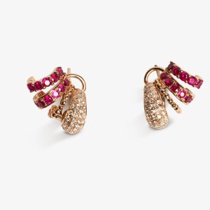 Lucia Multi Hoop Rose Gold Rubies