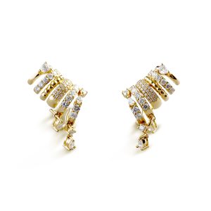 Lucia Multi Hoop Drop Yellow Gold