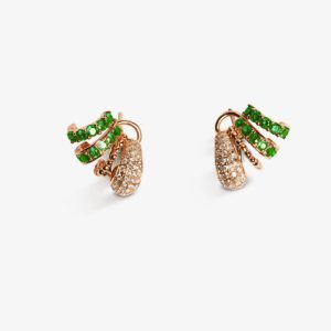 Lucia Multi Hoop Rose Gold Emeralds