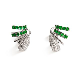 Lucia Multi Hoop White Gold Emeralds