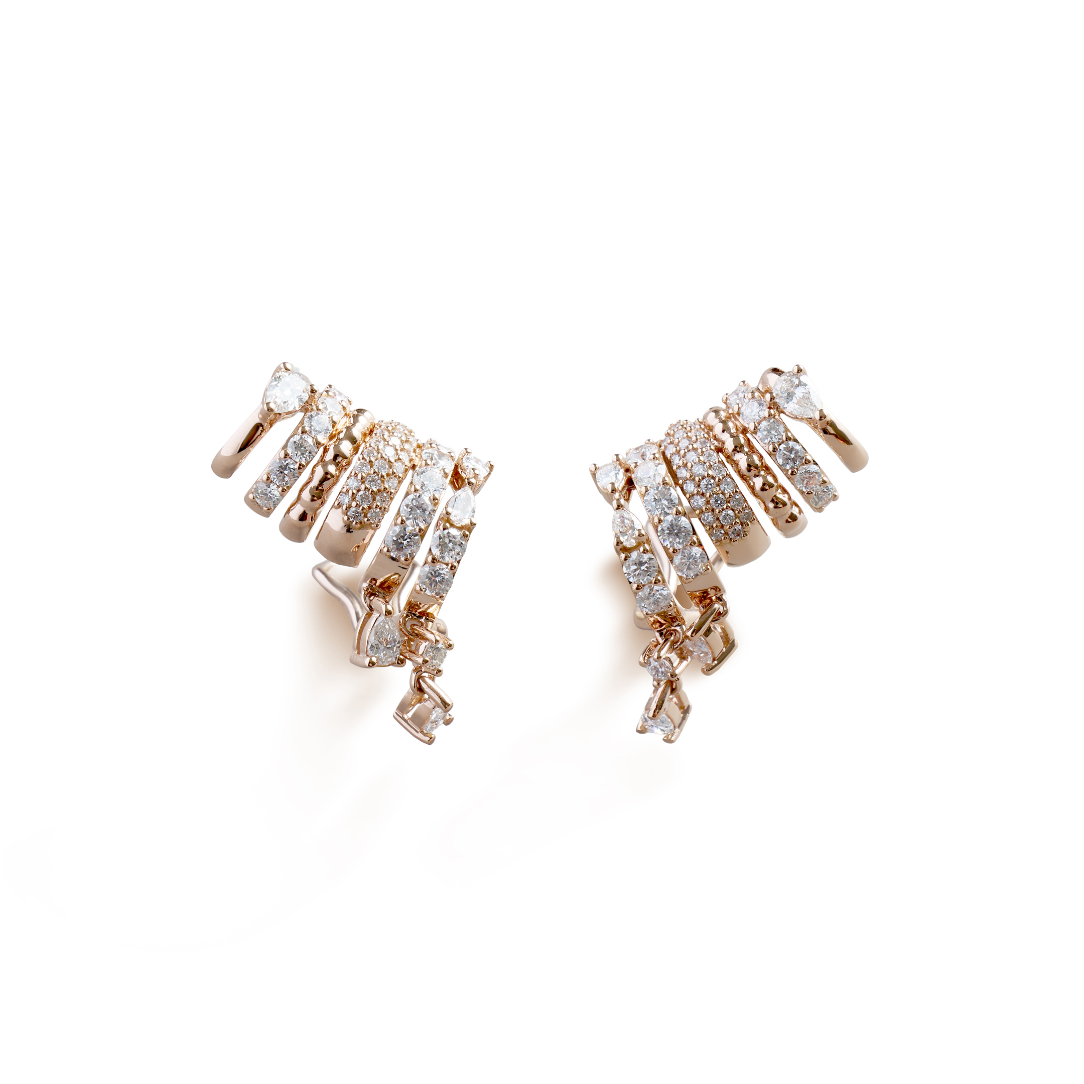Lucia Multi Hoop Drop Rose Gold