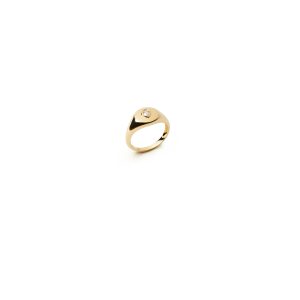 Diamond Pear Pinky Ring