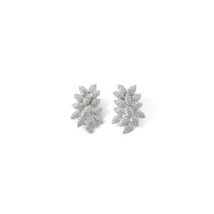 Leaf Cluster Diamond Earrings