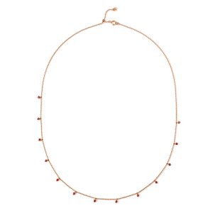 Rose Gold Ruby Dewdrop Necklace
