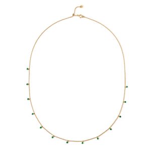 Yellow Gold Emerald Dewdrop Necklace
