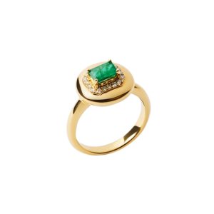 Golden Emerald Aura Ring