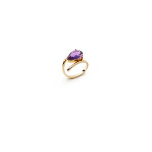 Pear Shaped Amethyst Ring