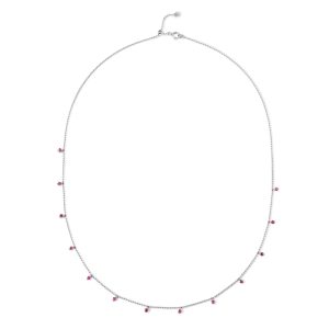White Gold Ruby Dewdrop Necklace