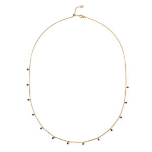 Yellow Gold Blue Sapphire Dewdrop Necklace